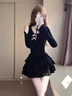 妙奕嘉秋冬季黑色連衣裙女裙子純欲緊身高級感包臀裙打底裙長(cháng)袖2025新款 純欲掛脖蕾絲蓬蓬連衣裙 均碼 【建議118斤內】 曬單實(shí)拍圖