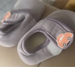 貝瑞加（Babyprints）嬰兒地板襪寶寶軟底學(xué)步鞋襪室內(nèi)早教襪套保暖隔涼腳套 藍(lán)S 曬單實(shí)拍圖