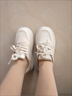達芙妮時(shí)尚真皮厚底小白鞋女2025秋季爆款增高百搭韓版學(xué)生板鞋休閑女鞋 米杏色 【單品熱銷(xiāo)-增高顯瘦】 40 曬單實(shí)拍圖
