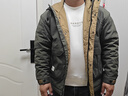 羅蒙（ROMON）秋冬加棉加厚外套男士青年棉衣服休閑連帽工裝款防風(fēng)夾克沖鋒衣男 M1091灰綠色 2XL 曬單實(shí)拍圖