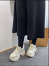 達芙妮新年秋季新款輕便百搭松糕厚底板鞋女士老爹鞋透氣軟底舒適防滑女 米白色 34 曬單實(shí)拍圖