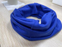 嬈蝶 純羊毛保暖套頭圍脖女純色雙層護頸脖套秋冬百搭針織小圍巾 寶蘭 均碼 曬單實(shí)拍圖