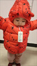 G.duck品牌 兒童羽絨服輕薄中小童寶寶冬季保暖秋冬裝童裝男童女童棉衣 紅色熊頭 90 cm 適合身高70cm左右 曬單實(shí)拍圖