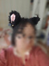 初逅 貓耳朵頭飾發(fā)箍獸耳全黑色小貓咪兒童發(fā)卡帶鈴鐺女仆情趣cos道具 黑貓耳發(fā)箍+黑蝴蝶結脖鈴 曬單實(shí)拍圖
