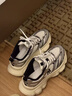 MLB虞書(shū)欣同款男女時(shí)尚厚底街頭賽博老爹鞋25秋冬新款百搭休閑運動(dòng)鞋 銀色 37.5 曬單實(shí)拍圖