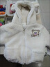G.duck冷天適合0-4歲女寶寶穿的秋冬裝羊羔絨外套加絨嬰兒女童加厚棉衣 白色后背小熊 100 cm 曬單實(shí)拍圖