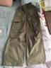 百圖betu女裝2025年春季新款休閑褲高腰闊腿工裝褲寬松褲子女2502X03 軍綠 S 曬單實(shí)拍圖