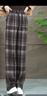 啄木鳥(niǎo)加絨闊腿格子褲女2025秋冬新款高腰顯瘦加厚直筒休閑格紋褲子 咖色直筒加絨 M 曬單實(shí)拍圖