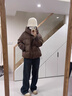 妙奕嘉棉服女2025新款棉衣冬季厚外套棉襖短款學(xué)生襖子小個(gè)子面包服時(shí)尚 咖色毛絨領(lǐng)拼接面包服 均碼 【建議120斤內】 曬單實(shí)拍圖