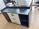 子木雅居辦公桌邊柜側柜帶鎖收納柜文件柜矮柜打印機底柜包安裝辦公室邊柜 [黑白雙拼色]120*40*75cm 曬單實(shí)拍圖