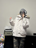 NICEBAD【黃子弘凡同款】可拆卸毛領(lǐng)連帽派克棉羽絨服復古 白色  [毛領(lǐng)可拆卸][棉] M [毛領(lǐng)可拆卸] 曬單實(shí)拍圖