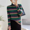啄木鳥(niǎo)條紋半高領(lǐng)打底衫女秋冬冬季加厚內搭套頭毛衣針織衫上衣2025年 圖片色 條紋打底衫 3XL 【建議130-140斤】 曬單實(shí)拍圖