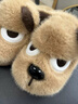 DMPD搞怪小狗棉拖鞋男士冬季新款室內居家厚底毛絨保暖卡通毛毛棉拖女 卡其【搞怪小狗】 42-43 正碼 曬單實(shí)拍圖