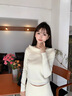 香影灰色長(cháng)袖針織衫女2025冬季新款獨特設計感翻領(lǐng)小眾毛衣上衣 米色 S 曬單實(shí)拍圖