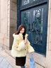 鴨鴨（YAYA）羽絨服女2025年冬季新款短款時(shí)尚甜美小個(gè)子加厚保暖泡芙外套 黃色 M /160 曬單實(shí)拍圖