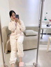 貓人空氣棉夾層睡衣女士2025新款秋冬加絨加厚高級感可外穿家居服套裝 杏黃小熊 【輕暖舒適-加厚柔軟】 L 【推薦體重約100-120斤】 曬單實(shí)拍圖