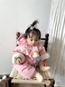 班喜迪嬰兒衣服冬裝嬰幼兒連體衣加絨寶寶哈衣爬服夾棉公主外出服秋冬季 粉色 73cm 曬單實(shí)拍圖