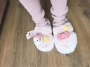 果殼（Gukoo）拖鞋女冬季新款HelloKitty聯(lián)名可愛(ài)女士居家毛毛拖鞋 奶白 36-37  曬單實(shí)拍圖