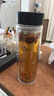 超大加厚雙層玻璃隔熱水杯男大容量帶過(guò)濾網(wǎng)家用茶水分離水杯定制 雙層杯子隔熱+耐高溫 450毫升鋼色【可測溫】 曬單實(shí)拍圖