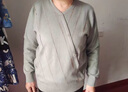 俞兆林（YUZHAOLIN）媽媽裝針織衫時(shí)尚洋氣打底衫中年女士春秋薄款毛衣服中老年女裝 灰藍上衣 XL 推薦115-125斤 曬單實(shí)拍圖