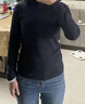 詩(shī)凡黎（'SEIFINI）全羊毛半高領(lǐng)針織打底衫2025秋新款簡(jiǎn)約百搭修身顯瘦毛衣女 黑色 L 曬單實(shí)拍圖