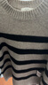 edition【董潔同款】云朵羊毛2024冬季新款牦牛絨羊毛復古條紋毛衣慵懶風(fēng) 杏黑條 S 曬單實(shí)拍圖