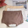 嬌蘭朵平角內褲女士抗菌全棉襠新款高腰收腹收小肚子四角褲頭 膚色+淺灰+咖色 M 80-100斤 曬單實(shí)拍圖