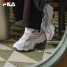 斐樂(lè )（FILA）官方女鞋魚(yú)刺4代老爹鞋運動(dòng)鞋2025春季新款增高鞋休閑鞋 雪白/月巖灰-SL 37.5 曬單實(shí)拍圖
