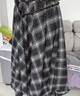 大碼女裝微胖遮肉高級感半身裙女2025秋季新款不規則格紋傘裙a字 黑格紋 均碼 建議80-155斤 曬單實(shí)拍圖