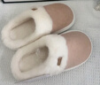 樸西冬季新款簡(jiǎn)約毛呢女士保暖居家棉拖鞋室內靜音 芝士黃 38-39 曬單實(shí)拍圖