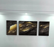 意識形態(tài)輕奢大氣客廳裝飾畫(huà)九魚(yú)圖沙發(fā)背景墻掛畫(huà)2025最新款大氣三聯(lián)壁畫(huà) E2928 30*40/60*40/30*40（適合小客廳） 高清質(zhì)感油畫(huà)布+環(huán)保邊框 經(jīng)典黑框 曬單實(shí)拍圖