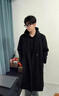 皮爾卡丹（pierre cardin）羊毛呢大衣男中長(cháng)款韓版雙面呢子外套寬松冬季加厚風(fēng)羊絨風(fēng)衣 黑色 XL 曬單實(shí)拍圖