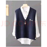 文藝針織V領(lǐng)馬甲女裝春秋新品寬松套頭休閑馬夾背心無(wú)袖坎肩上衣 3916藏青 XL  【建議121斤-135斤】 曬單實(shí)拍圖