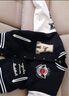 A CHOCK毛巾繡美式字母棒球服街頭夾棉加厚夾克外套 藏青色常規款 L 曬單實(shí)拍圖
