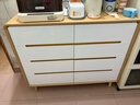 巧閣新中式斗柜臥室床尾抽屜柜組合實(shí)木色烤漆窄客廳家用斗櫥收納柜子 原木色套白8斗柜 曬單實(shí)拍圖