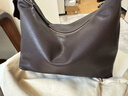 裘真【明星推薦】經(jīng)典hobo包植鞣牛皮腋下通勤休閑餃子女包 咖啡色-小號 小包/大包 曬單實(shí)拍圖