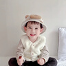 MKOK英國嬰兒帽子春秋季0-2歲保暖防風(fēng)可愛(ài)寶寶男女童小月齡漁夫盆帽 米色-大鼻子熊漁夫帽 帽圍45-50/參考年齡1-3歲 曬單實(shí)拍圖