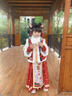 安妮優(yōu)兒（Anneyol）漢服女童冬季2025新款秋冬兒童國風(fēng)冬裝唐裝女孩加厚古風(fēng)超仙套裝 紅色夾棉 120 曬單實(shí)拍圖