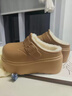 DMPD防水棉拖鞋女士EVA厚底秋冬季9CM增高防滑保暖室內居家外穿棉鞋女 淺咖【EVA防水增高】 35-36 正碼【內長(cháng)225mm】 曬單實(shí)拍圖