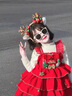 G.DUCKKIDS童裝圣誕節兒童服裝女童連衣裙秋冬季洛麗塔公主裙紅色加絨年服裙 單件裙子 100碼建議90-100cm3-4歲 曬單實(shí)拍圖