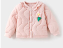 宜爽兒兒童外套春秋冬季女寶寶加厚羊羔絨棉襖女童衣服外出保暖上衣 粉色 100 曬單實(shí)拍圖