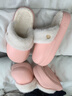 樸西室外防水棉拖鞋冬季保暖可拆卸情侶棉拖舒絨棉可拆卸室內棉拖女 淺粉 40-41 曬單實(shí)拍圖