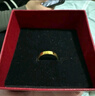 中國黃金（CHINA GOLD）黃金戒指光面鉆紋素圈戒指情侶對戒金戒指生日禮物女 17圈號/約2.1g 曬單實(shí)拍圖