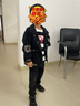 G.duck兒童裝男童冬裝牛仔套裝2026新款春秋款酷帥中大童男孩衣服秋季潮 咖色三件套 120 cm 曬單實(shí)拍圖