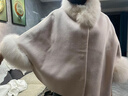 花花公子（PLAYBOY）品牌2026新款小個(gè)子狐貍毛皮草短款雙面呢羊毛可拆卸披肩外套 摩卡灰 預售5天 L 115-130斤 曬單實(shí)拍圖