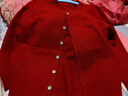恒源祥羊毛絨衫100純羊毛女圓 領(lǐng)寬 松薄 款開(kāi)衫春秋裝針織小外套 酒紅色【單上衣】 3XL 140-150斤 曬單實(shí)拍圖