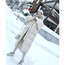 丹珠娜（DanZhuNa）羽絨棉服冬季新款韓版加厚面包服寬松過(guò)膝長(cháng)款棉衣超厚棉襖外套女 杏色 S 80-100斤 曬單實(shí)拍圖