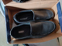 男士秋季商務(wù)休閑皮鞋大碼小碼真皮男鞋透氣軟皮軟底一腳蹬爸爸鞋 黑色套腳 40 (250mm) 曬單實(shí)拍圖