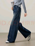 逸陽(yáng)寬松長(cháng)直筒牛仔褲女2025年春夏季新款輕薄顯瘦窄版闊腿褲子 深海藍 29 曬單實(shí)拍圖