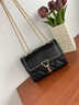 MOCCSOCC包包女包2026新款女士斜挎單肩包小香風(fēng)菱格包生日禮物送老婆 黑色【禮盒裝】 20*8*15.5CM 曬單實(shí)拍圖